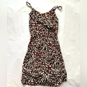 xhilaration Leopard Print Dress with Red Accents